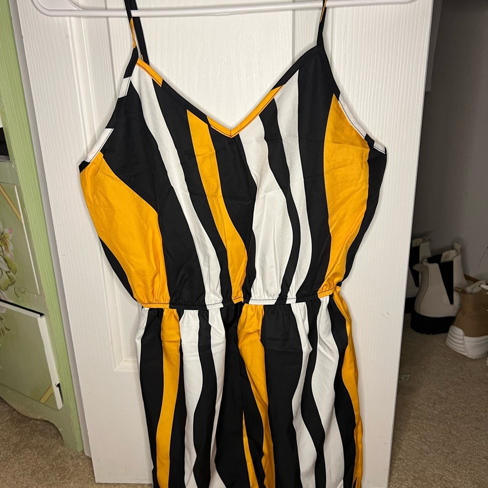Striped Black and Yellow Jumpsuit